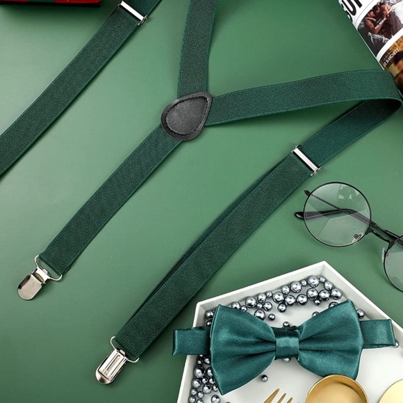 Accessories New Mens Suspenders Bow Tie Dark Green Set Wedding Quince Or St Patric Poshmark